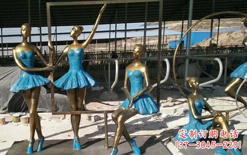 温州广场铜雕美女跳芭蕾人物雕塑