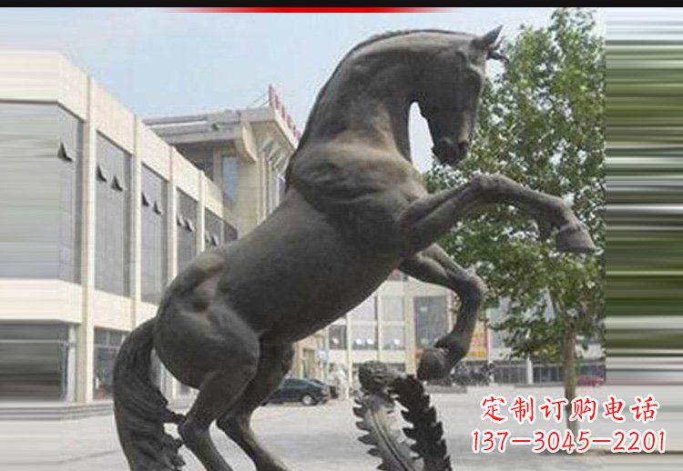 温州中领雕塑出品：可爱动物铜雕跳跃马