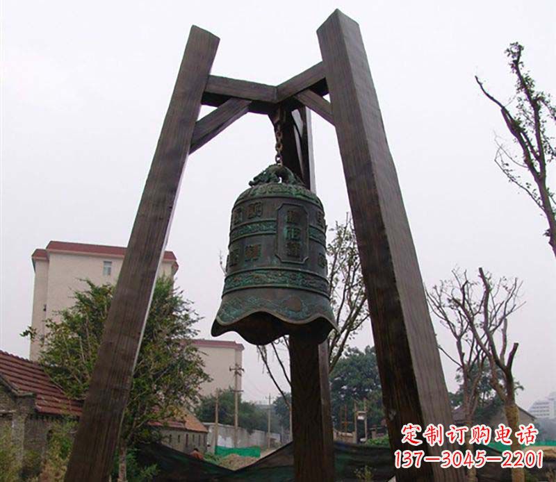 温州广场铜钟雕塑 (2)