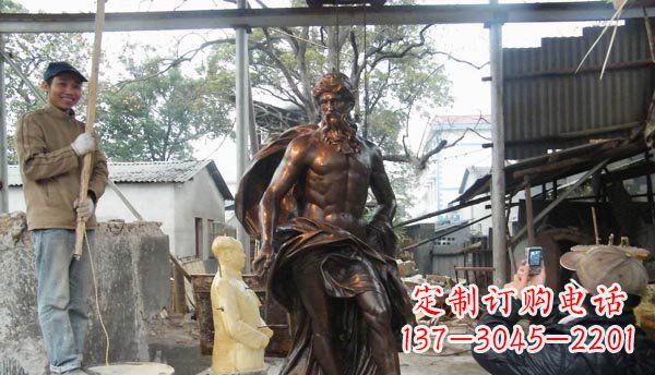 温州广场西方男人人物铜雕