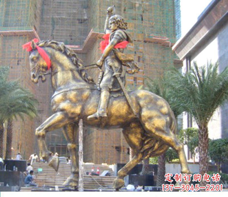 温州华丽的骑士雕塑,引人注目的西方骑马战士纪念铜雕