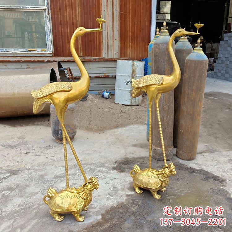 温州精美的仙鹤铜雕,延年受益