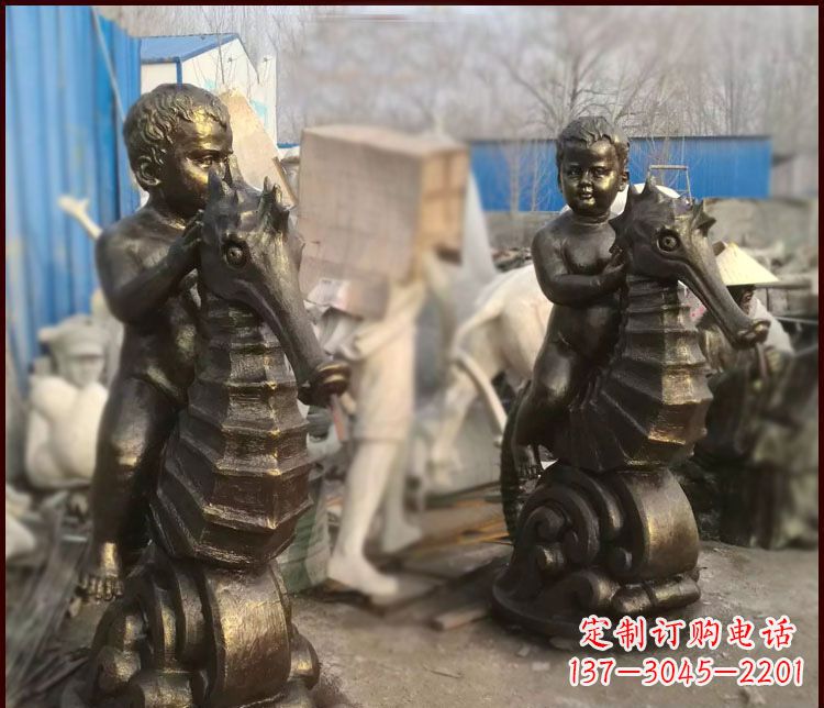温州海马公园景观铜雕