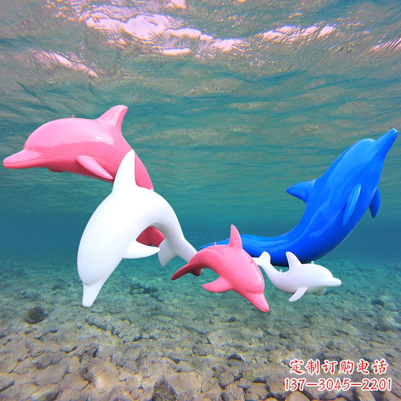 温州海豚玻璃钢彩绘雕塑
