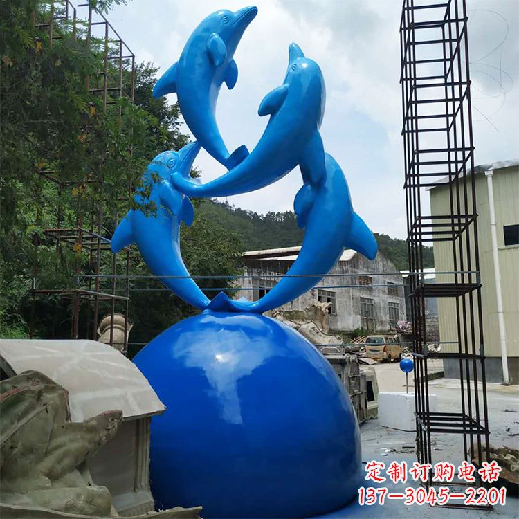 温州海豚玻璃钢景观雕塑