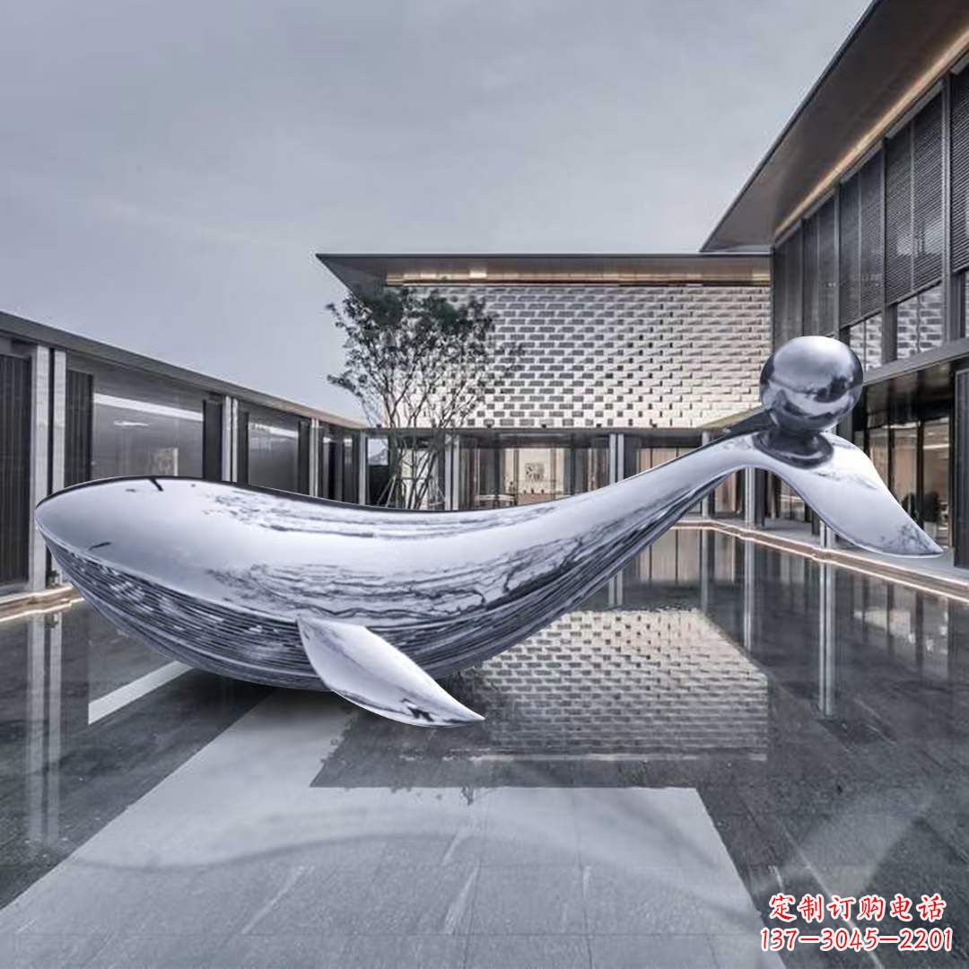 温州海豚不锈钢镜面雕塑,公园园林大型动物景观