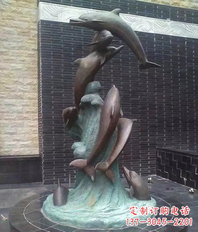 温州海豚铜雕