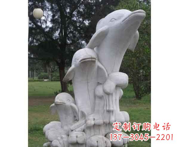 温州海豚一家石雕