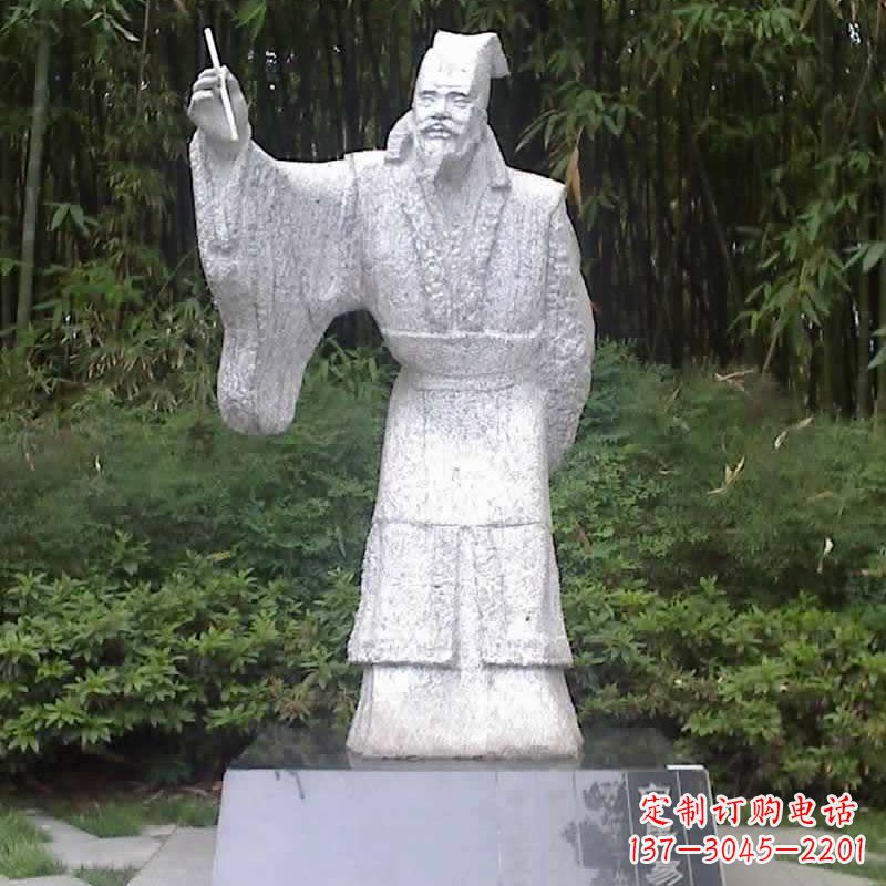 温州汉白玉白居易石雕像-中国古代著名诗人历史文化名人雕塑