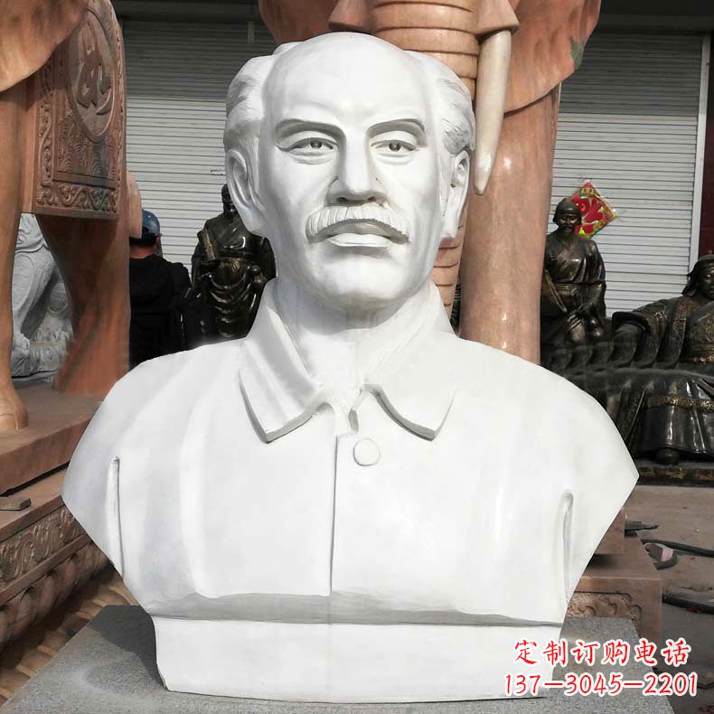 温州汉白玉白求恩胸像雕塑-校园世界名人著名医生雕像