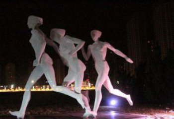 温州优雅靓丽的女性不锈钢跑步雕塑