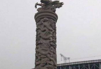 温州中领雕塑|仿古盘龙柱石雕