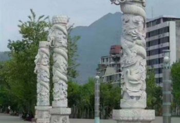 温州定制精美的盘龙柱石雕