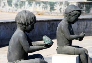 温州儿童景观铜雕，携带童趣的青蛙