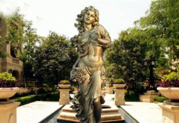 温州华丽蓬勃的铜雕女神像