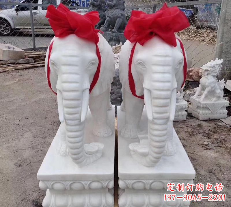 温州汉白玉大象石雕