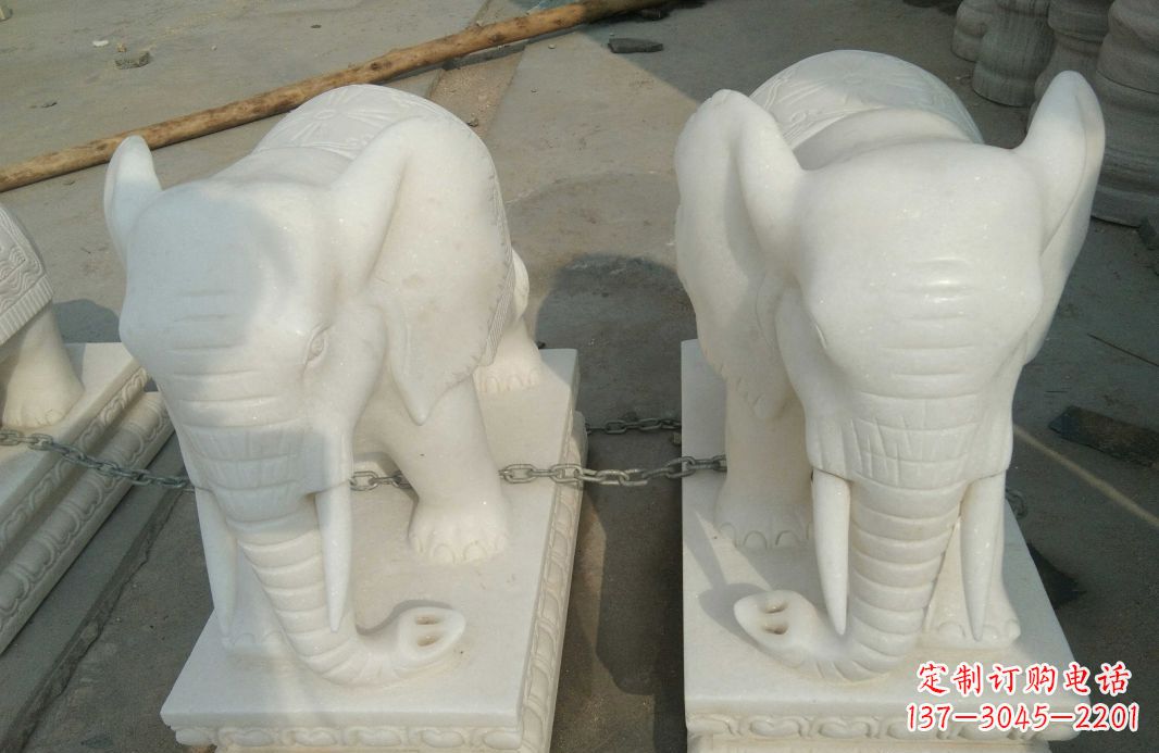 温州汉白玉大象雕塑是中领雕塑定制厂家的精品作…