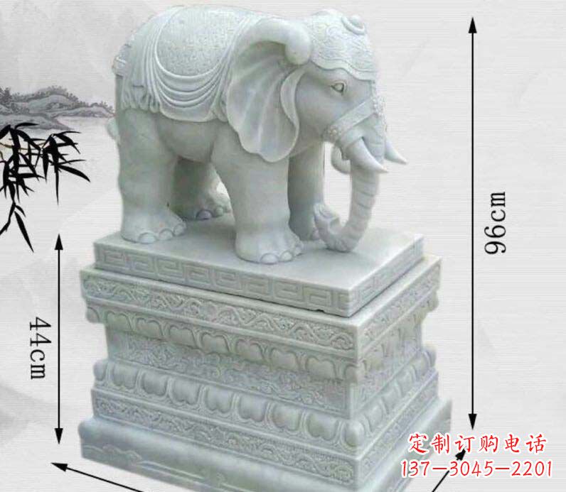 温州令人惊叹的汉白玉大象门口雕塑