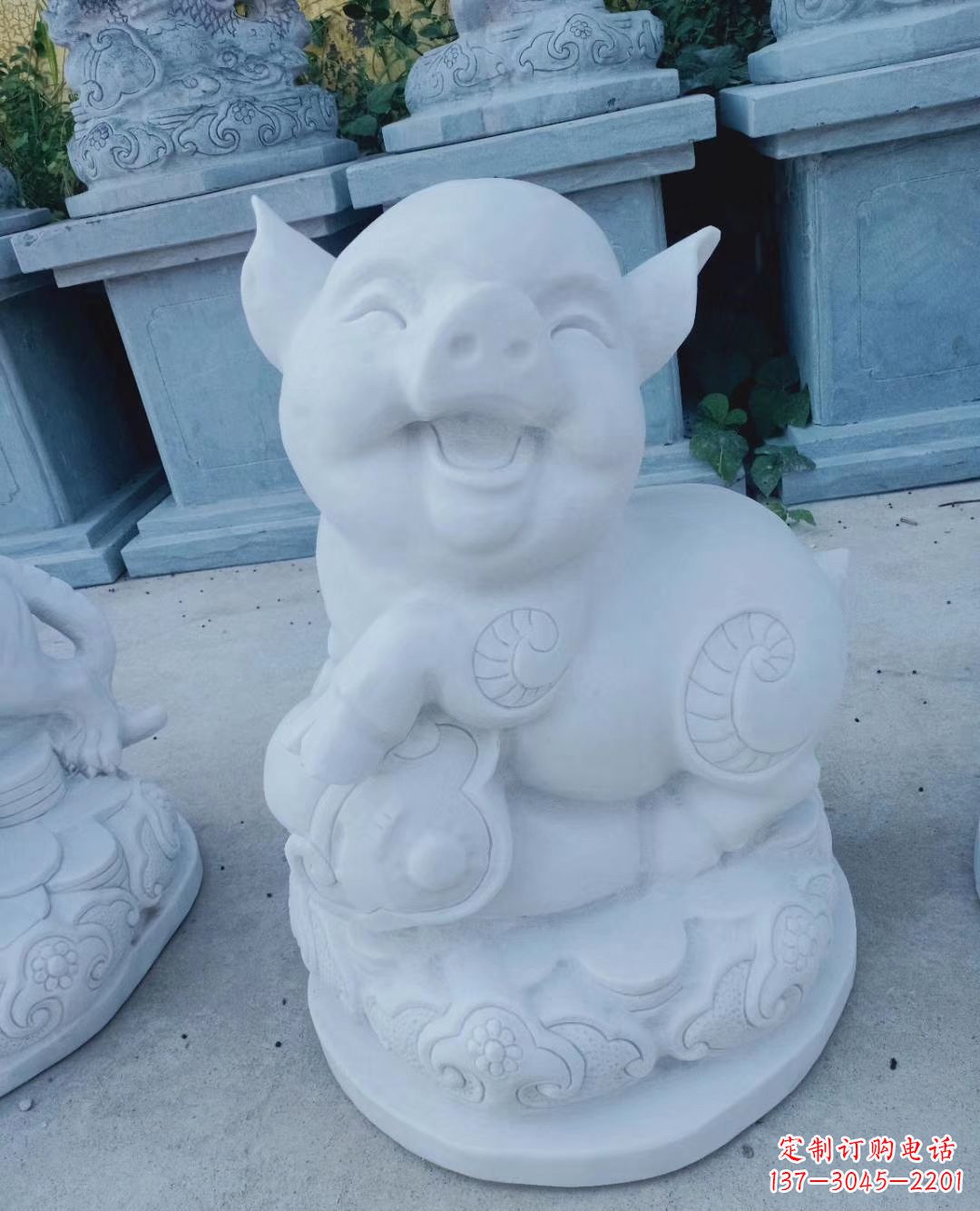 温州领雕塑--汉白玉公园动物十二生肖石雕
