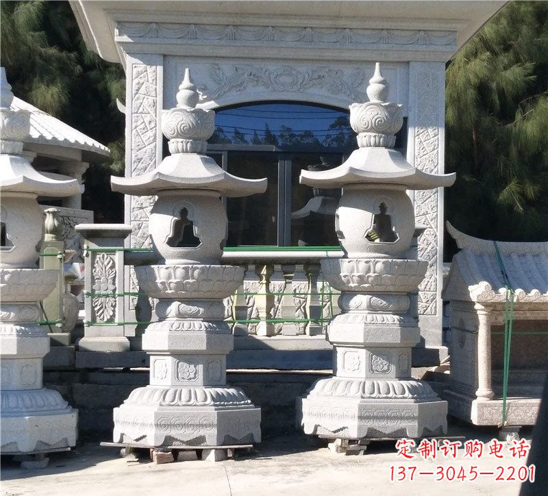 温州汉白玉公园灯笼雕塑