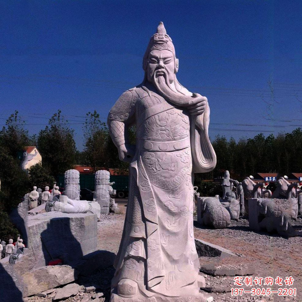 温州中领雕塑-精致关羽石雕塑