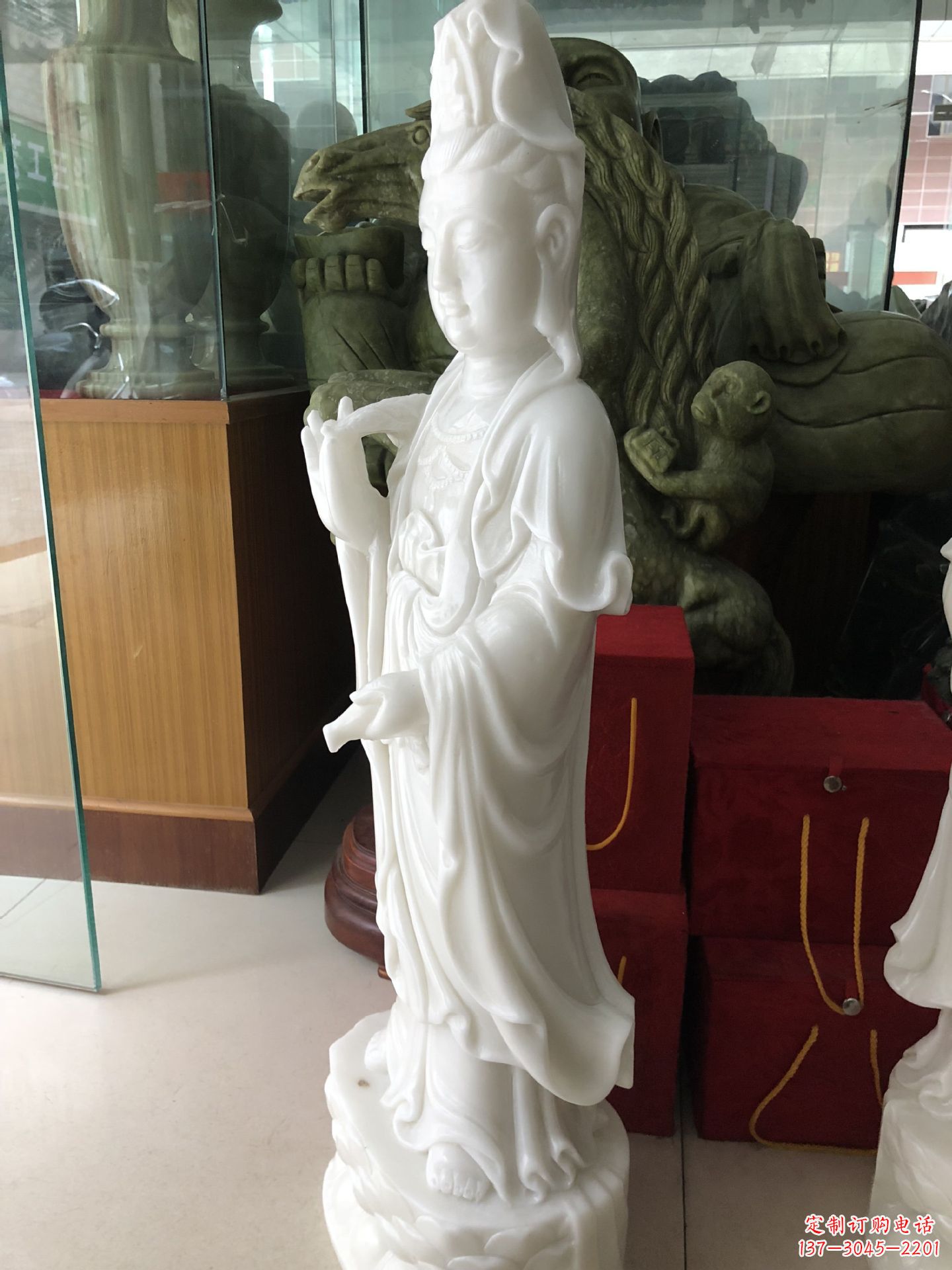 温州精美汉白玉观音菩萨雕塑