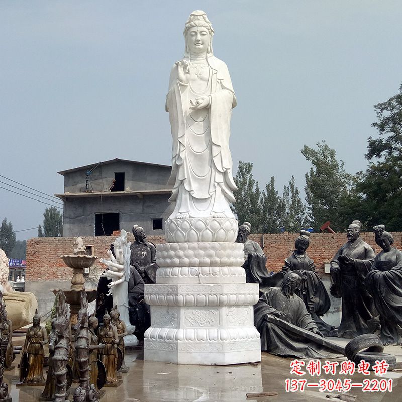 温州汉白玉观音菩萨雕塑，精美而富有历史意义