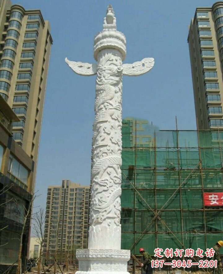 温州汉白玉华表雕塑,精致美观、质量一流