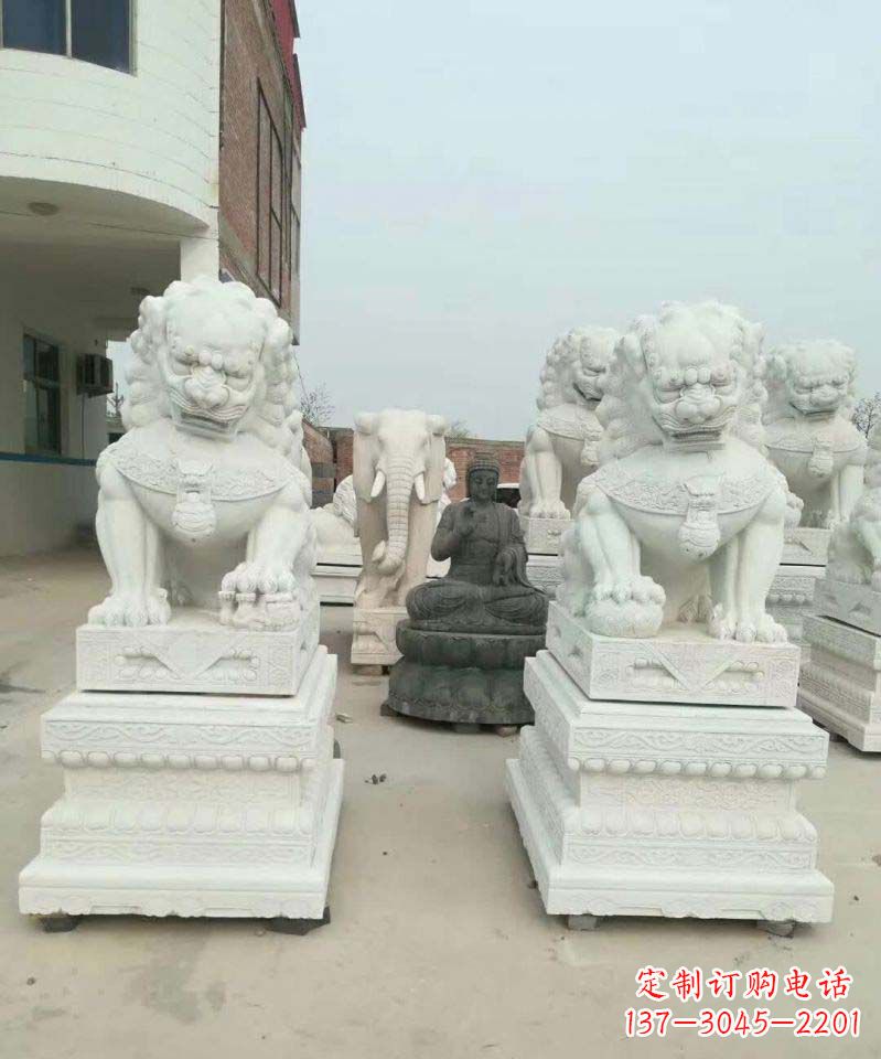 温州精美狮子雕塑,复古典雅高贵
