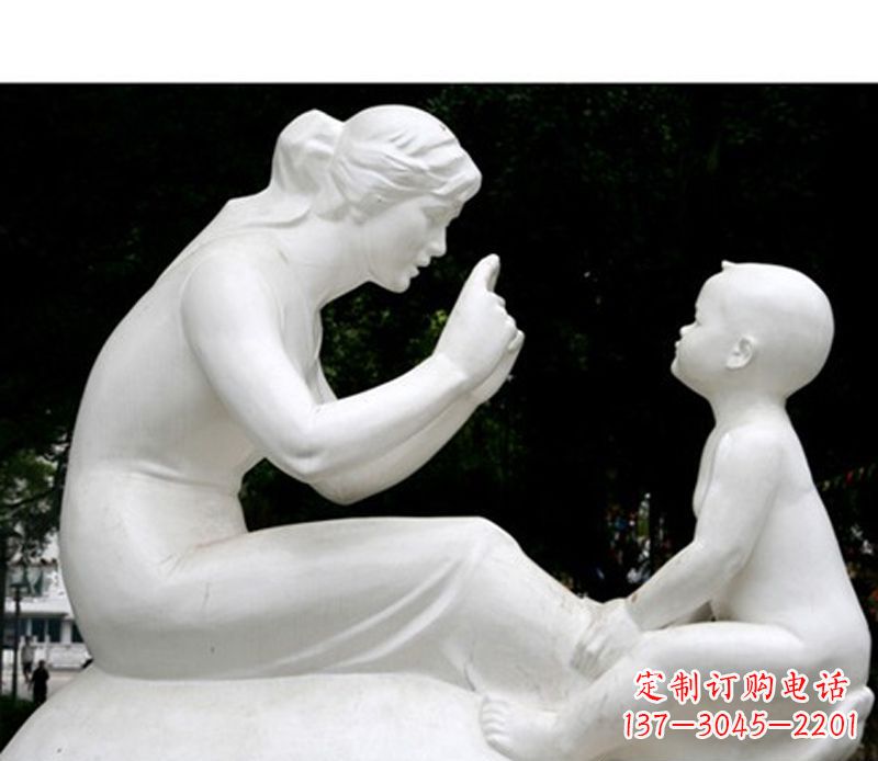 温州中领雕塑,创造传统的母爱石雕