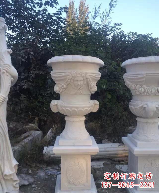温州汉白玉艺术雕塑花盆
