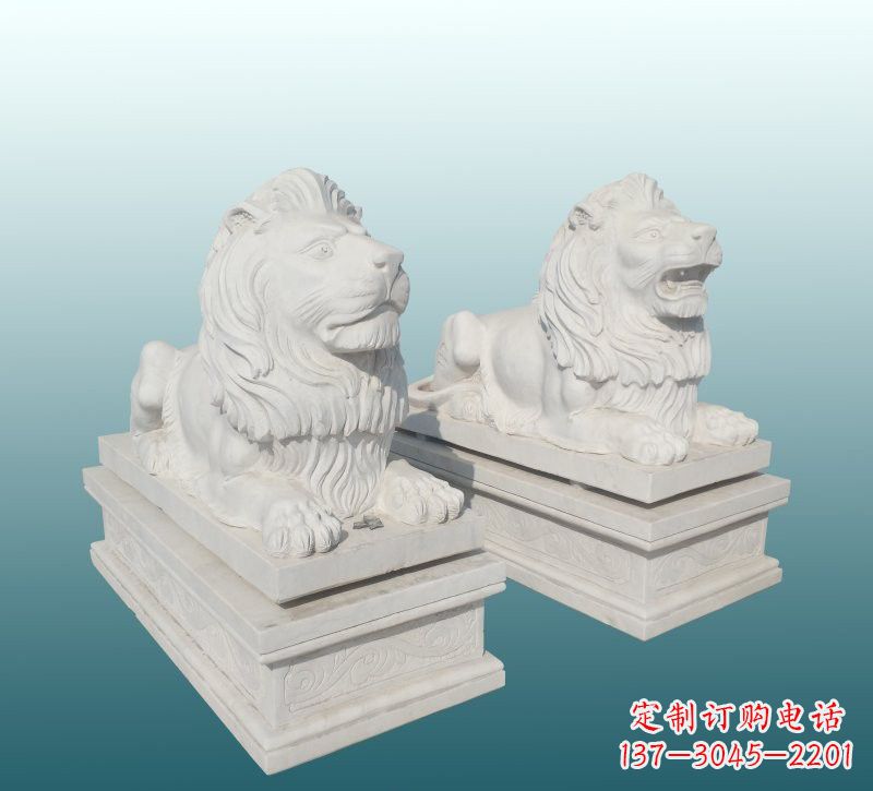 温州汉白玉欧式西洋狮子石雕