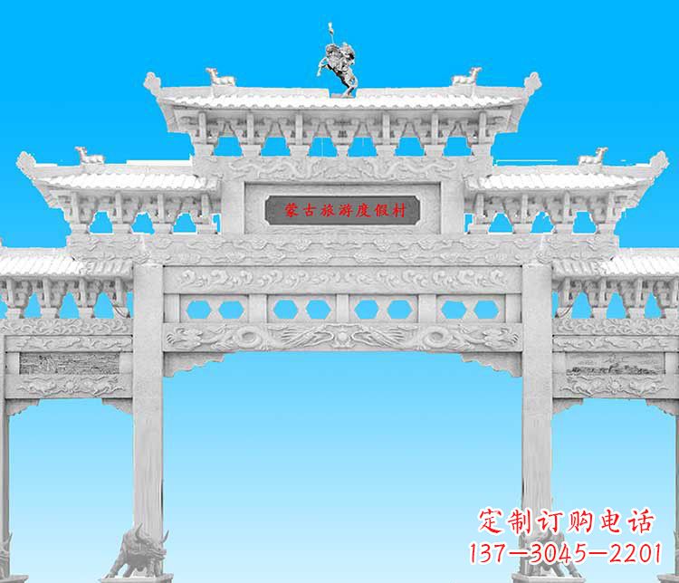 温州汉白玉牌楼雕塑,传承经典之美