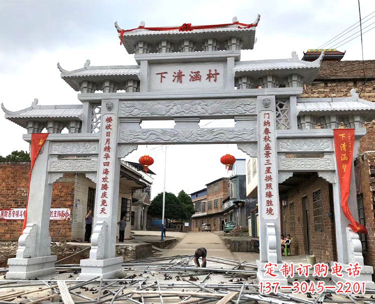 温州汉白玉牌坊石雕