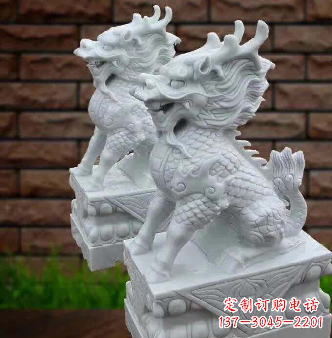 温州汉白玉麒麟雕塑1