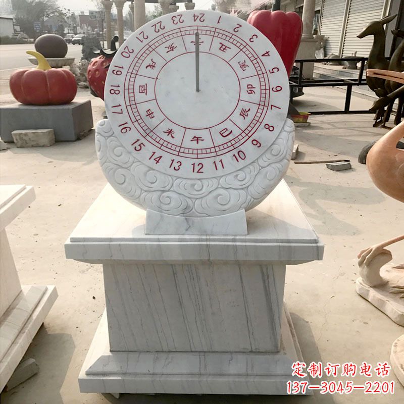 温州精美汉白玉日晷石雕,给您带来精致的收藏价值