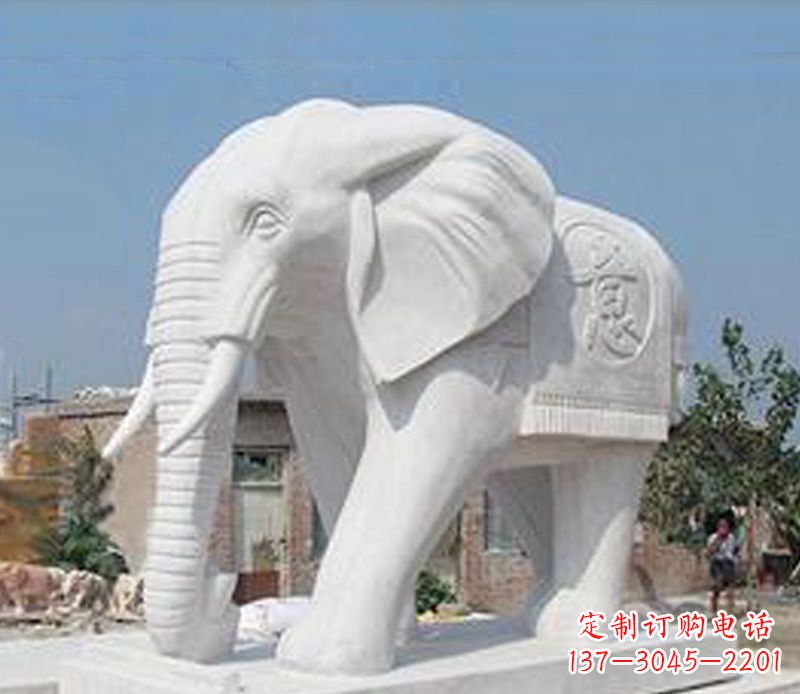 温州汉白玉如意大象
