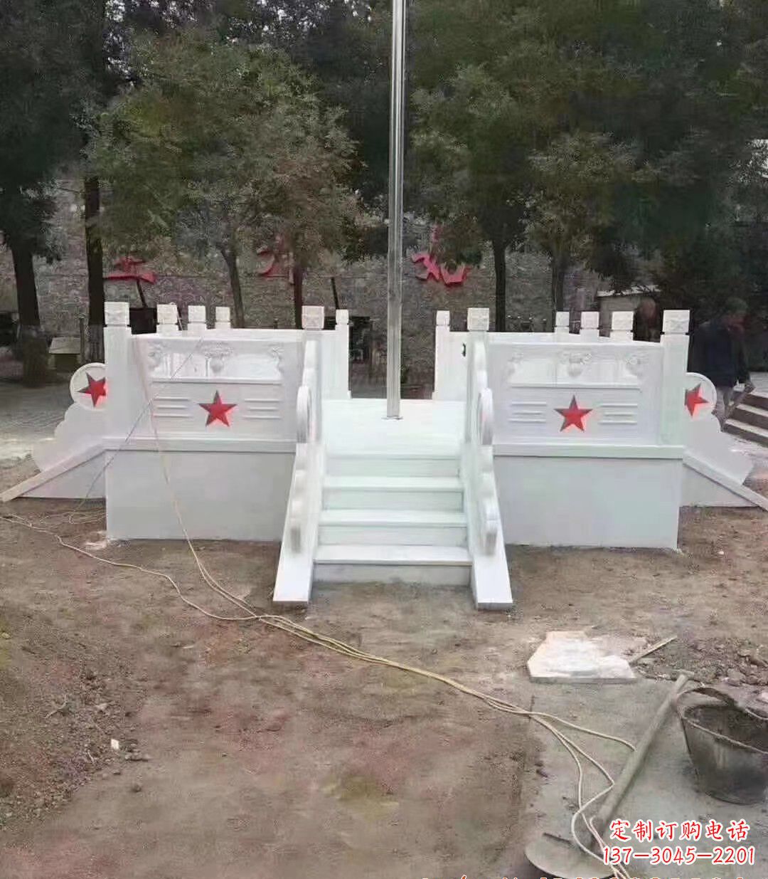 温州汉白玉升旗台石雕