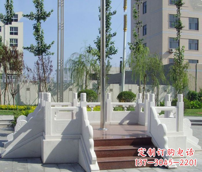 温州汉白玉升旗台校园石雕 (2)