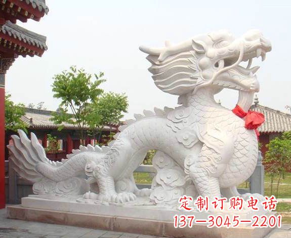 温州汉白玉生肖龙雕，精致传承岁月之美