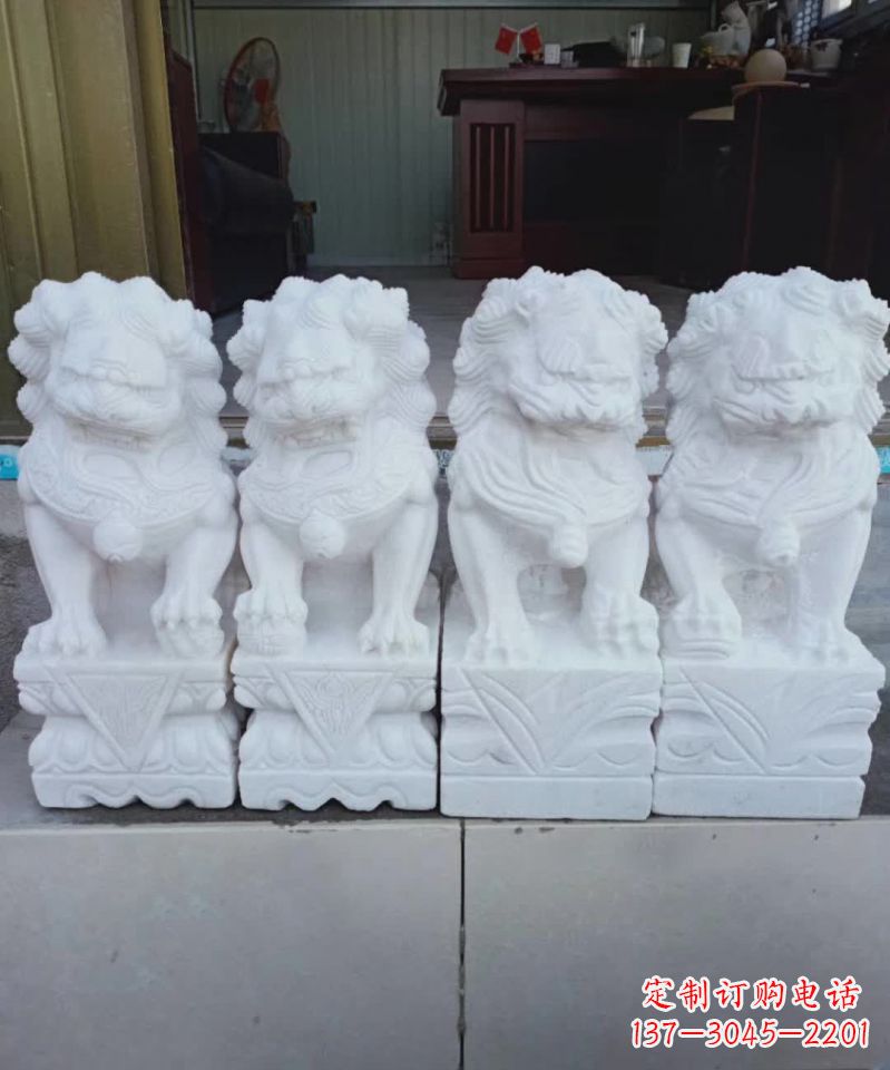 温州汉白玉狮子雕塑1