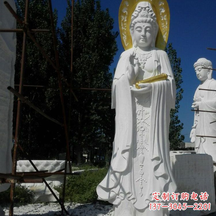温州汉白玉石雕佛像石头观音