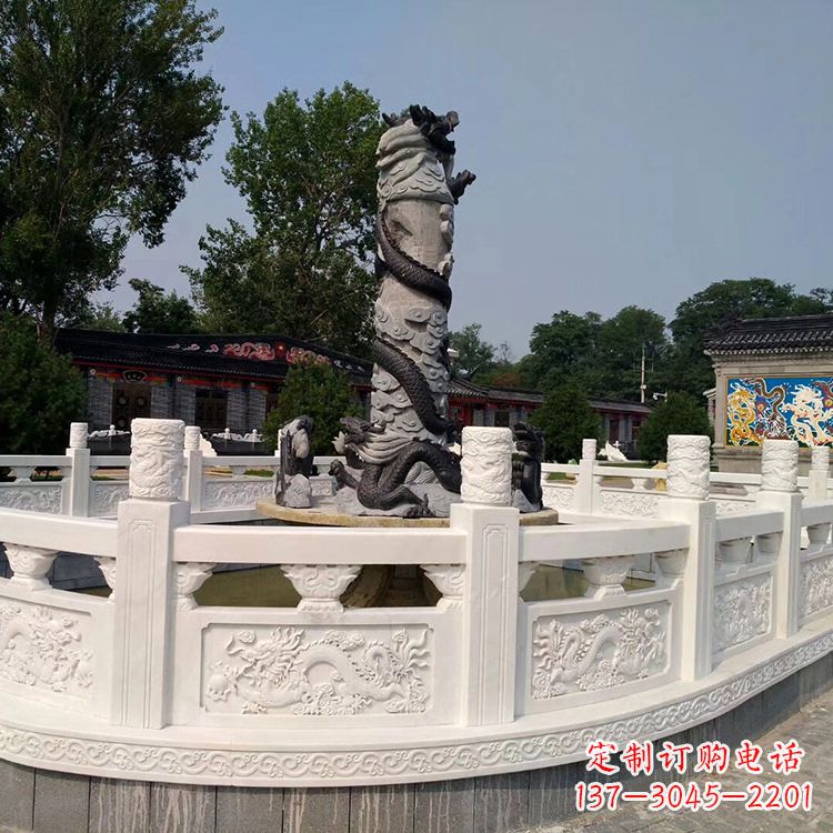 温州汉白玉石雕栏板护栏