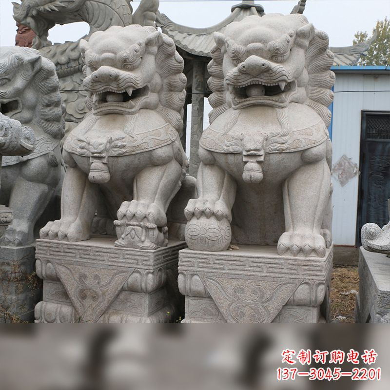 温州精美雕刻,汉白玉天安门石狮子