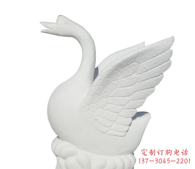 温州汉白玉天鹅雕塑