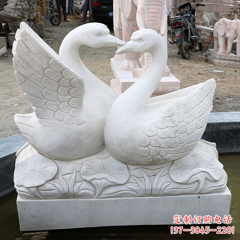 温州汉白玉天鹅石雕塑