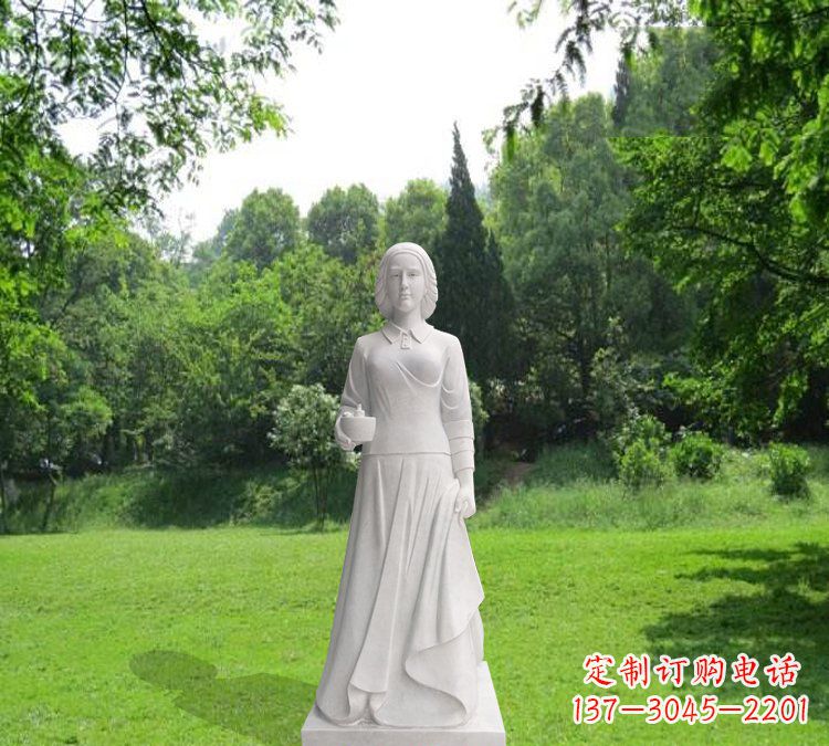 温州纪念南丁格尔的经典白玉雕塑