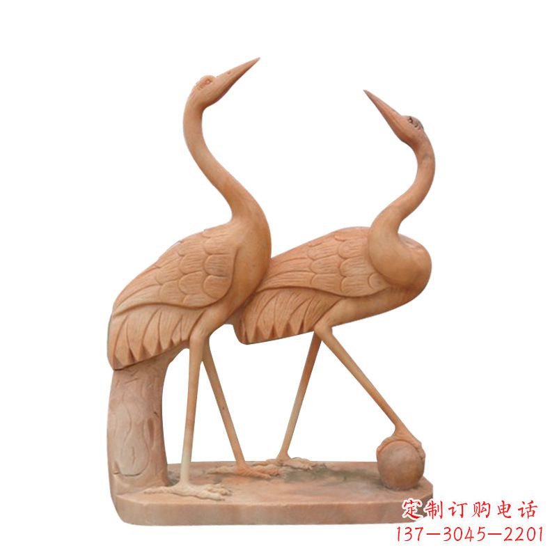 温州汉白玉花仙鹤雕塑，是来自中领雕塑的一件精…