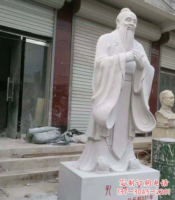 温州古典传承，庄严的孔子石雕