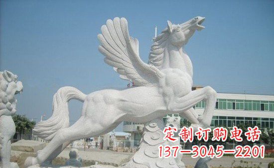 温州精美祥云飞马石雕,古朴大气